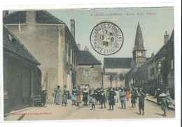 CPA Mairie Ecole L 'Eglise- Saint Leger Sur Dheune(71) - Other & Unclassified