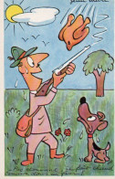 4V5Hy    Chasse Chasseur Humour Illustrateur Rob Vel En TBE Tir Sur Gibier Roti - Caza