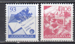 Yugoslavia 1987 - Regular Stamps: Postal Service, Mi-Nr. 2255/56, MNH** - Nuevos