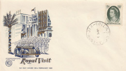 Australië 1963, FDC Unused, Royal Visit (2 Scans) - Omslagen Van Eerste Dagen (FDC)
