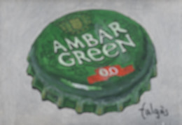 J6-128 Litografía Cerveza Ambar Green Spain. The Jaded Collection. - Advertising