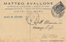 Italy. A218. Vietri Sul Mare. 1929. Cartolina Postale PUBBLICITARIA ... ALICI DI CETARA ... Affrancata Con Michetti C.30 - Marcophilia