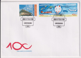 LUXEMBOURG FDC 4 / 2009 AIRPLANES - FDC