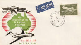 Australië 1964, FDC Unused, 50th Anniversary Of The First Airmail In Australia - Omslagen Van Eerste Dagen (FDC)