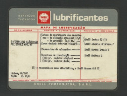 Portugal Carte De Lubrification De Moteur Shell 1971 Shell Machine Lubrication Card - Machines