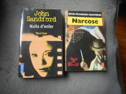 Lot De 2 Livres Thriller John Sandford "Nuit D'enfer" Et JF Coatmeur "Narcose " - Loten Van Boeken