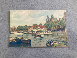 Amsterdam Central Station En Noord-Hollandsch Koffiehuis Carte Postale Postcard - Amsterdam