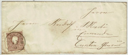 Oesterreich 1861, Briefumschlag Feldkirch - Ennenda (Schweiz), Via Bahnpost Chur - St. Gallen - Storia Postale