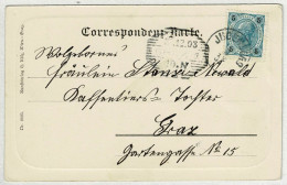 Oesterreich 1903, Postkarte / Ansichtskarte Judenburg - Graz - Storia Postale