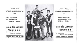 C6556/ The German Twins Beatband Tanzband Club 333 In Gießen 1965 Werbeblatt  - Sonstige & Ohne Zuordnung