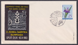 .Yugoslavia, 1963-09-21, Croatia, Split, II Women's Chess Olympics, Special Postmark & Cover - Andere & Zonder Classificatie