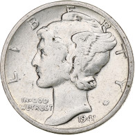 États-Unis, Dime, Mercury, 1941, Philadelphie, Argent, TB+, KM:140 - 1916-1945: Mercury (kwik)