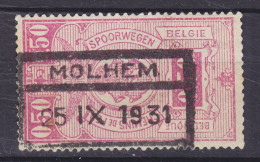 Belgium 1927/31 Mi. 158, 0.50 Fr. Chemin De Fer Spoorwegen Deluxe Boxed MOLHEM Cancel !! - Gebraucht