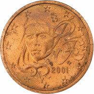 France, 2 Euro Cent, BU, 2001, MDP, Cuivre Plaqué Acier, SUP, KM:1283 - France