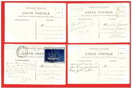 Lot De 4 Cartes Postales De L'Expédition Antarctique De Charcot à Bord Du Navire "Pourquoi Pas" Entre 1903 Et 1905 - Other & Unclassified