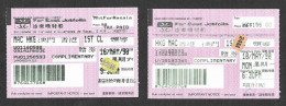 Macau Hong Kong Jetfoil Bateau 2 Billet 1998 Macao Jetfoil Boat Ticket - Mondo