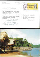 Liberia Monrovia Postcard Mailed To Belgium 1959. Native Water Habitation View - Liberia
