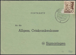 Franz.Zone Baden 1948 Bedatrfskarte Pfullingen Nach Simaringen   (65165 - Bade