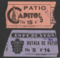 Espagne Madrid 2 Billet Cinema Patio Capitol Lope De Vega 2 Movie Theater Tickets España Spain - Tickets - Vouchers