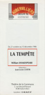 France - Aubervilliers - Theatre De La Commune - La Tempete - Programme (1986) - Programmes