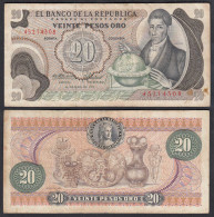KOLUMBIEN - COLOMBIA 20 Pesos Oro 1973 Pick 409a F+ (4+)  (28481 - Altri – America