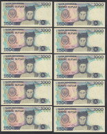 Indonesien - Indonesia - 10 Stück á 1000 Rupiah 1987 Pick 124 UNC (1)   (89200 - Andere - Azië