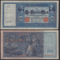 Ro 43a - 100 Mark 21.4.1910 Pick 42 Serie G Rotes Siegel 1910 F (4)  (30813 - Andere & Zonder Classificatie