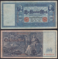 Ro 43 - 100 Mark 21.4.1910 Pick 42 Rotes Siegel 1910 Serie F VF- (3-)  (30815 - Andere & Zonder Classificatie