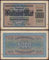 Bayern - 5000 Mark Banknote Staatsbank Notgeld 1-12-1922 Gebraucht   (14726 - Other & Unclassified