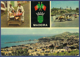 Madeira, Costumes - Funchal. Carro Do Monte, Carro De Bois E Vista Parcial - Madeira