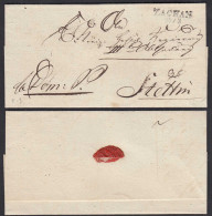 Ca.1825 ZACHAN L2 Pommern Alter Umschlag Nach STETTIN   (32133 - Autres & Non Classés