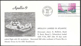 US Space Cover 1969. "Apollo 9" Splashdown - USA
