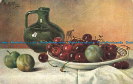 R648752 Plate With Cherry. Ernest Nister. Series No. 52 - World