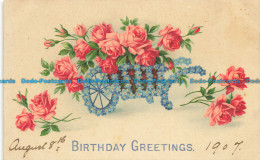 R648754 Birthday Greetings. Misch. Flower Fantasy. Series. No. 846 - World