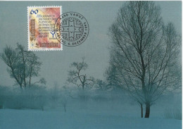 Liechtenstein 1983 Maximum Card, Weihnachten Weihnachts Weihnacht Christmas, Rilke "Wir Kommen Zu Den Stilleren Tagen" - Cartoline Maximum