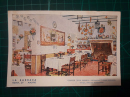 CARTE POSTALE. ART. Restaurant. Belle Carte De "La Barraca", Une Salle à Manger Typiquement Espagnole. Madrid - Hotels & Gaststätten