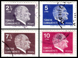 1979 - TURQUIA - KEMAL ATATURK - LOTE 4 SELLOS - Gebruikt