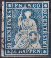 Strubel 23G, 10 Rp.blau          Ca. 1860 - Oblitérés
