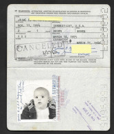 United States Of America Newborn 4 Months Baby Boy 1975 Passport Portugal Entries Etats Unis Nouveau-né Passeport - Historische Dokumente