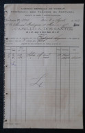Portugal Facture 1902 Camillo Dos Santos Agent Compagnie Des Tabacs Savons Boissons Tobacco Co.  Soap Beverages Invoice - Portogallo