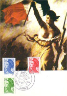 A40 304 Carte Maximum 1f70 2f10 3f 1982 La Liberté Delacroix - 1980-1989