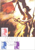 A40 294 Carte Maximum 2f 2f80 10f La Liberté Delacroix - 1980-1989