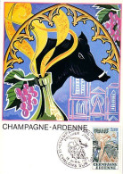 A40 185 Carte Maximum Champagne Ardennes Sanglier Wild Boar Wine Raisin Wein - Andere & Zonder Classificatie