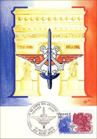 A40 121 Carte Maximum Officiers De Reserve Arc Triomphe - Militaria