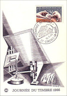 A40 23 Carte Maximum Journee Du Timbre 1966 Stamp Day - Briefmarken Auf Briefmarken