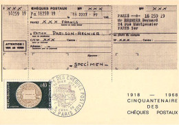 A40 39 Carte Maximum Chèques Postaux - Coins