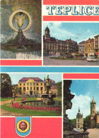 TEPLICE, MULTIPLE VIEWS, ARCHITECTURE, FOUNTAIN, PARK, EMBLEM, CHURCH, TOWER, CAR, CZECH REPUBLIC, POSTCARD - Czech Republic