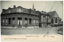 Hove Gemeentehuis En Kerk Circulée En 1907 - Hove