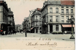 Gand La Rue De Flandre Colorée Et Circulée En 1904 - Gent