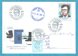 Moldova , 2024 , Alexei Marinat (1924-2009), Writer. 100th Birth Anniversary , Special Postmark - Moldavië